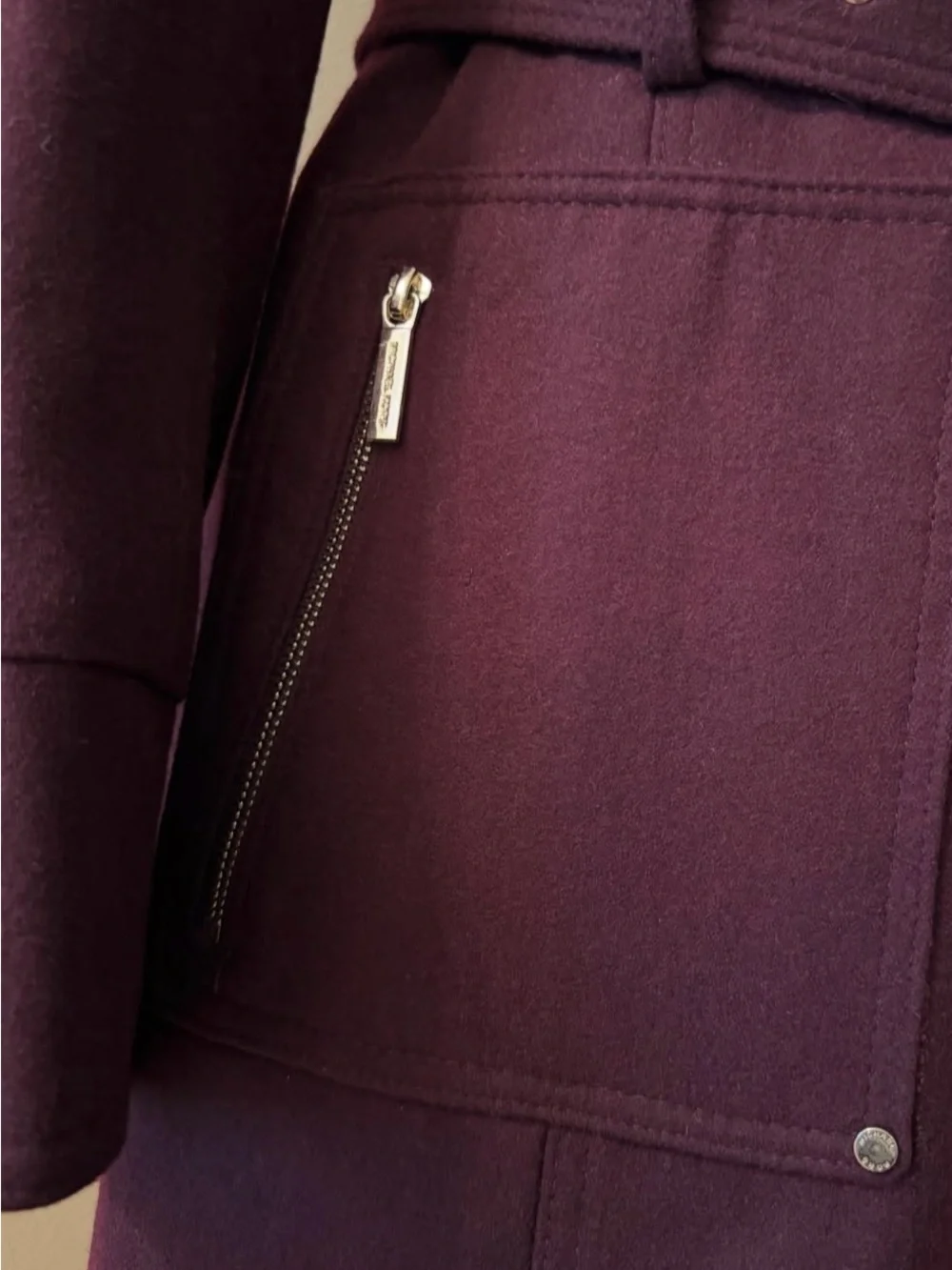 Michael Kors Plum Belted Trench Coat